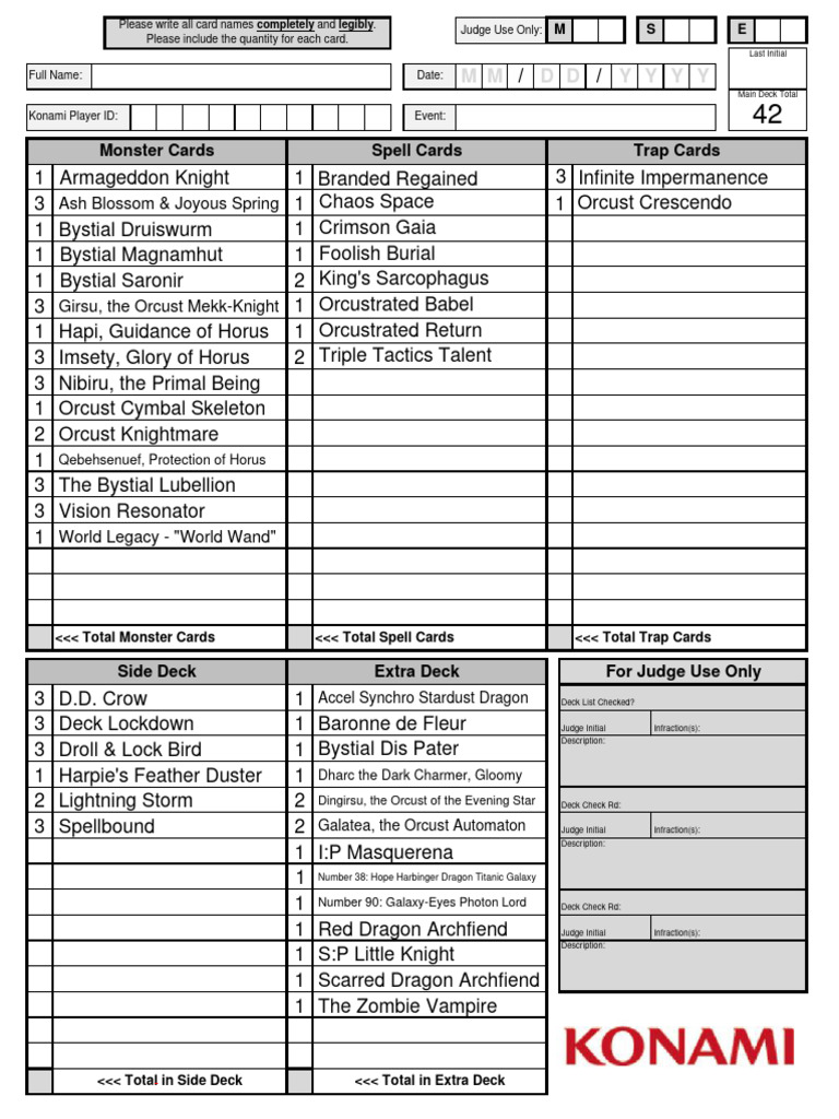 Orcust Deck List Submission Form | PDF | Ancient Egyptian Religion |  Ancient Near East Mythology