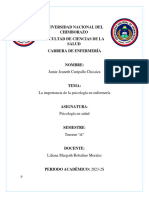 Análisis Sobre La Importancia de La Psicología en El Campo de La Enfermería