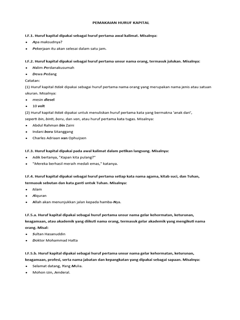Pemakaian Huruf Kapital Pdf
