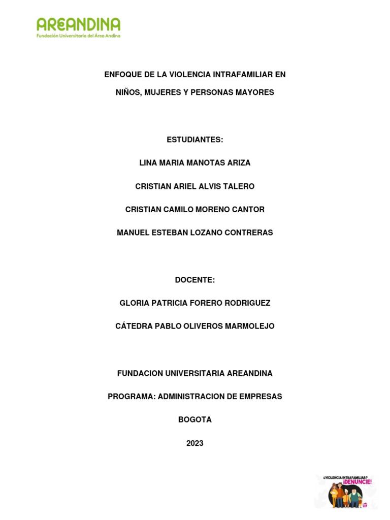 Enfoque de La Violencia Intrafamiliar en Niños | PDF | Violencia ...