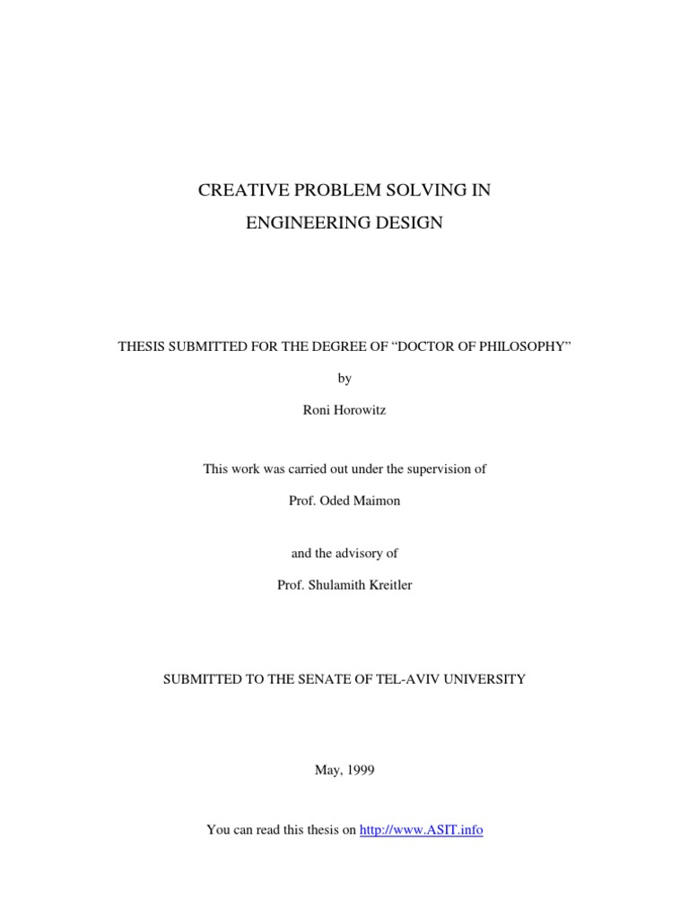 Creative Problem Solving in Engineering | PDF | Creativity | Scientific ...