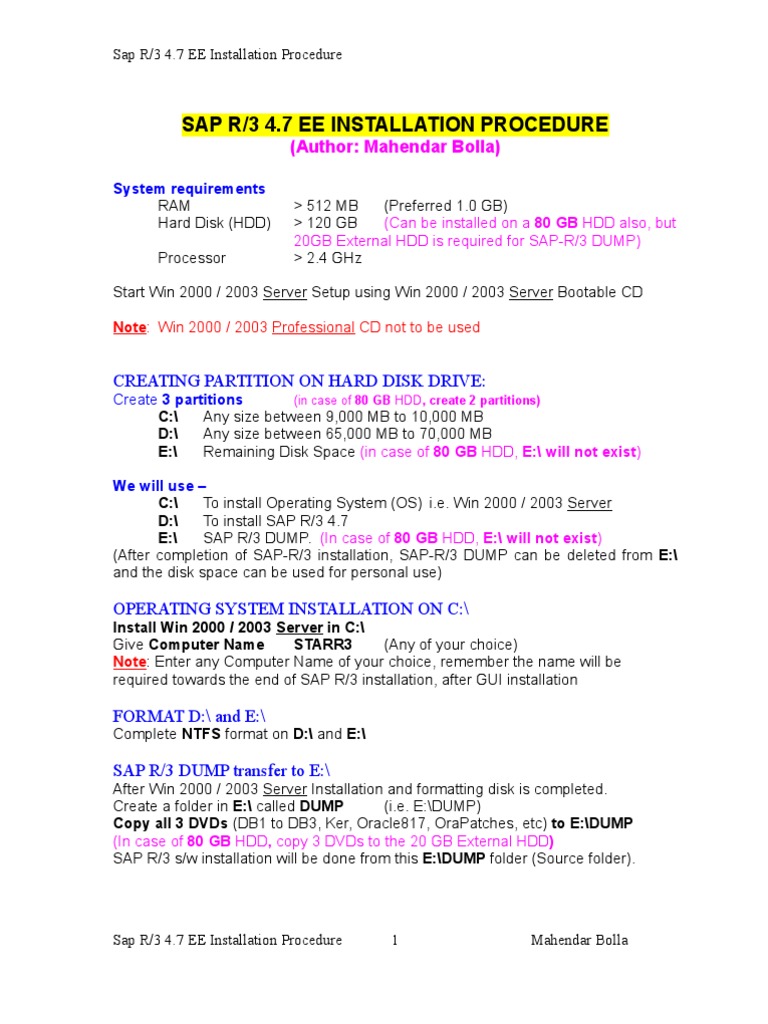 SAP R/3 4.7 EE Installation Guide | PDF | Internet Protocol Suite ...