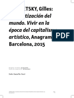 La Estetización Del Mundo. Vivir en La Época Del Capitalismo Artístico, Anagrama