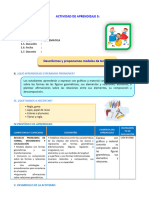 D5 A1 SESION MAT. Describimos y Proponemos Modelos de Tarjetas