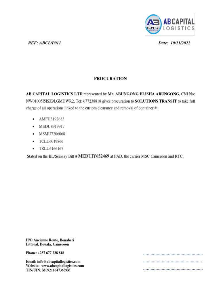 Letter of Procuration 011 GraceDom Invest PDF