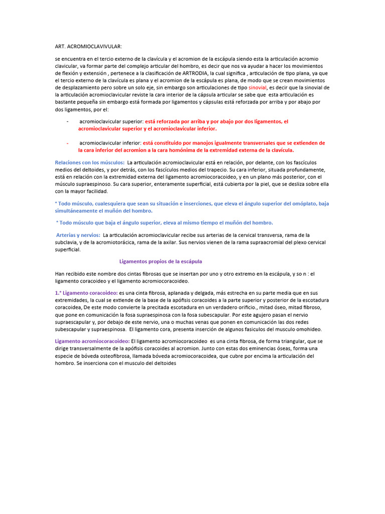 ART Acromio | PDF | Hombro | Anatomía