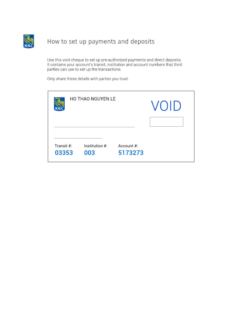 RBC VoidCheque | PDF