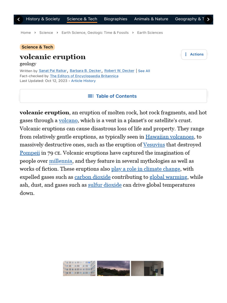 Volcanic Eruption Description, History, Mythology, & Facts Britannica ...
