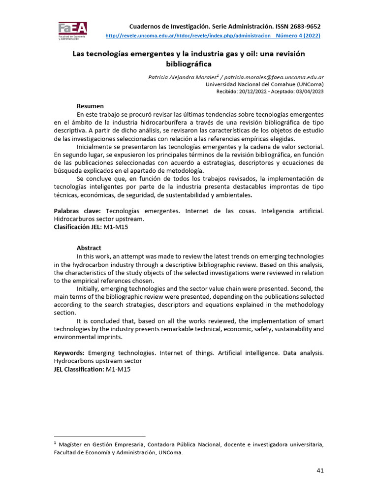 Tecnologías Emergentes en Hidrocarburos | PDF | Internet de las Cosas