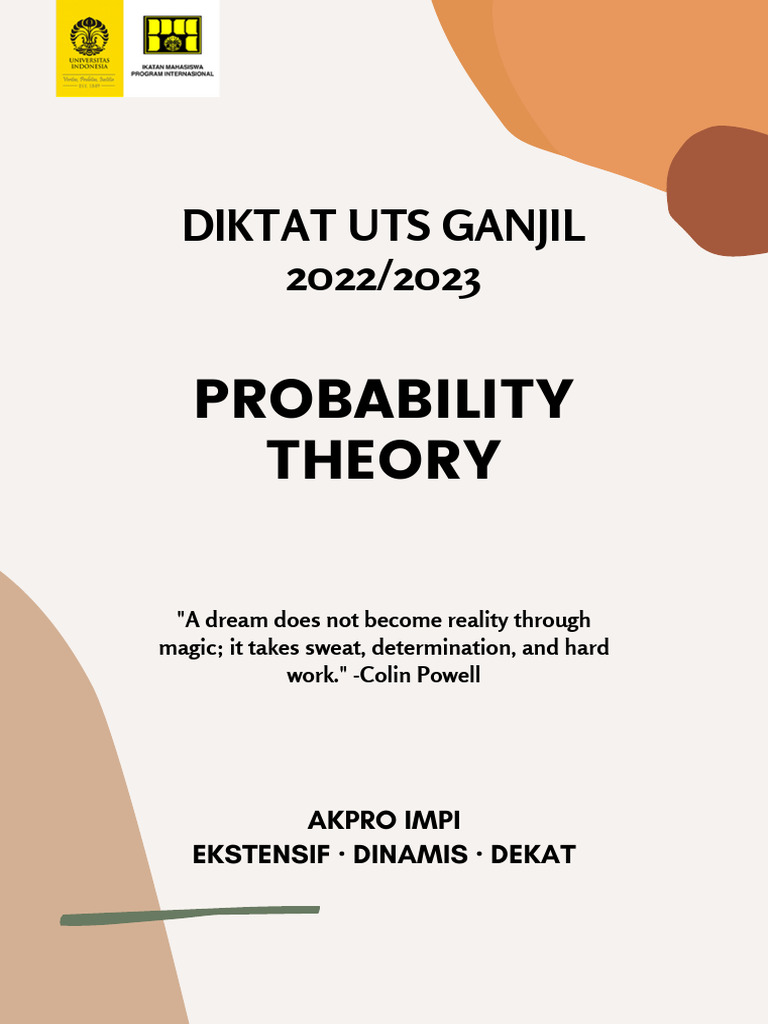 Probability Theory Uts Ganjil 2022 Pdf Probability Applied