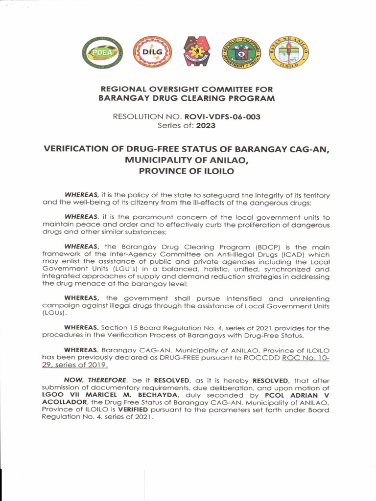 2023 7 Barangays Verification and Retention of DF - DC Status | PDF