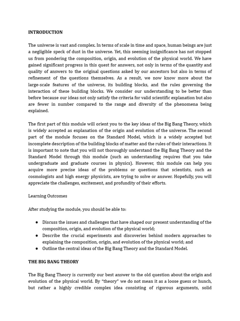 Sci 10 Module 2 Notes Download Free Pdf Standard Model Universe