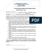 Acta de Compromiso de Refuerzo Académico para Padres de Familia 23-24