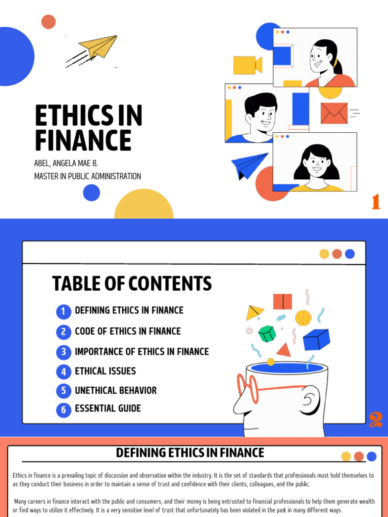 Ethics in finance pdf