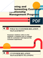 Planning and Implementing Customer Relationship Management Progress