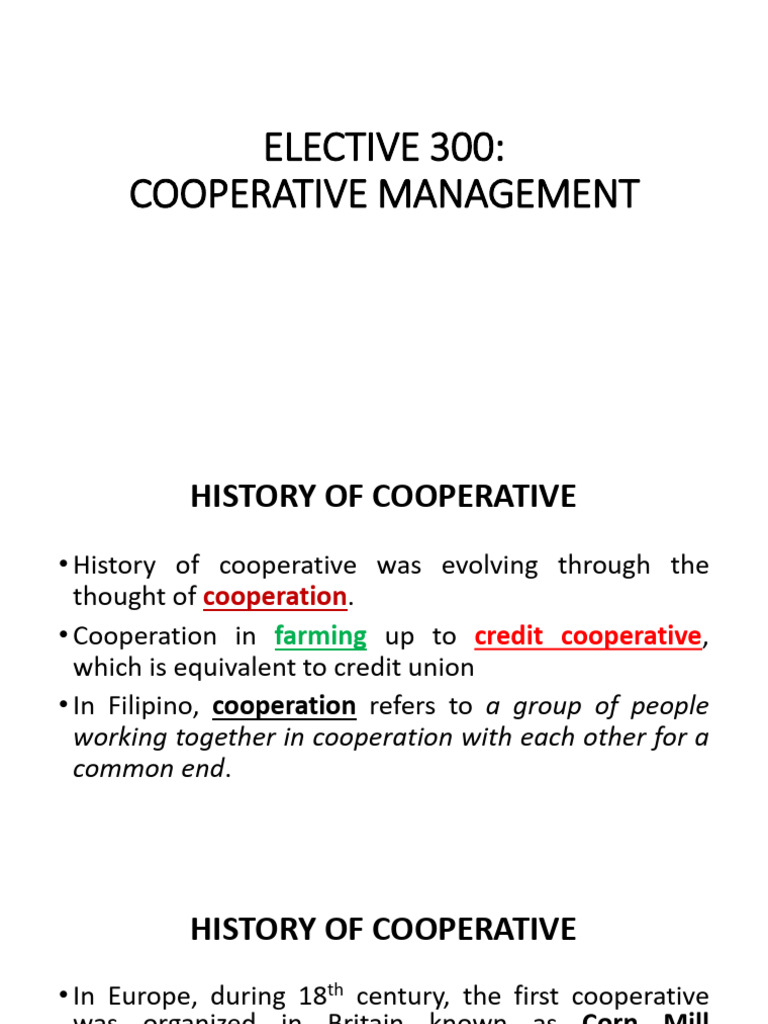 History of Cooperative | PDF | Cooperative | Philippines