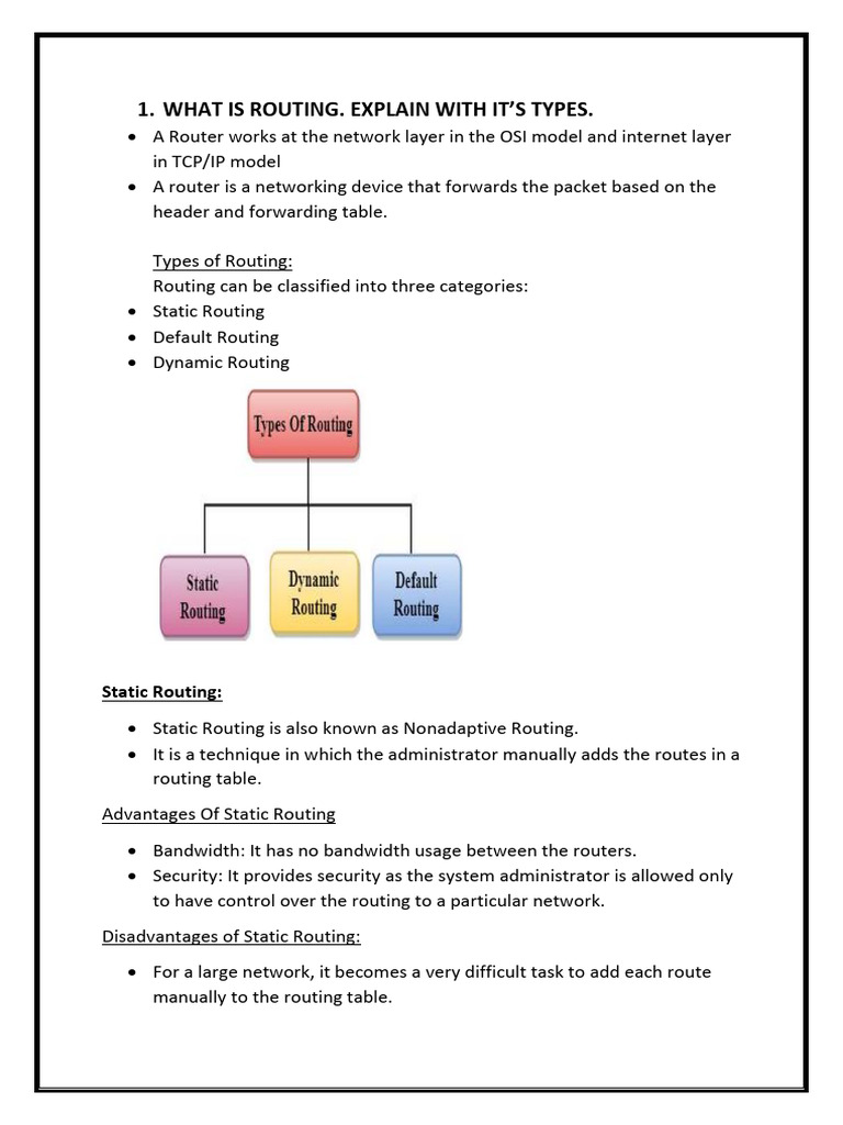 What Is Routing. Explain With It'S Types | PDF | Routing | Computer Network image.