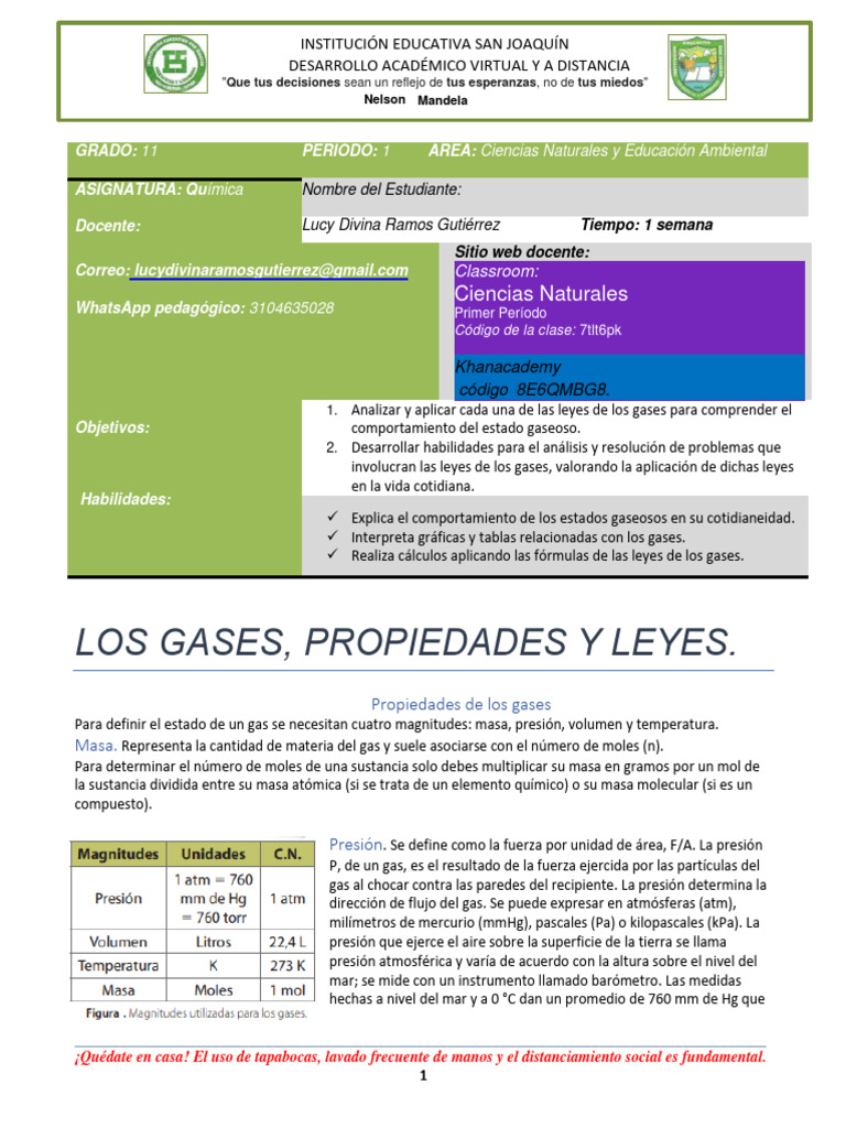Propiedades y leyes de los gases | PDF | Gases | Pascal (Unidad)