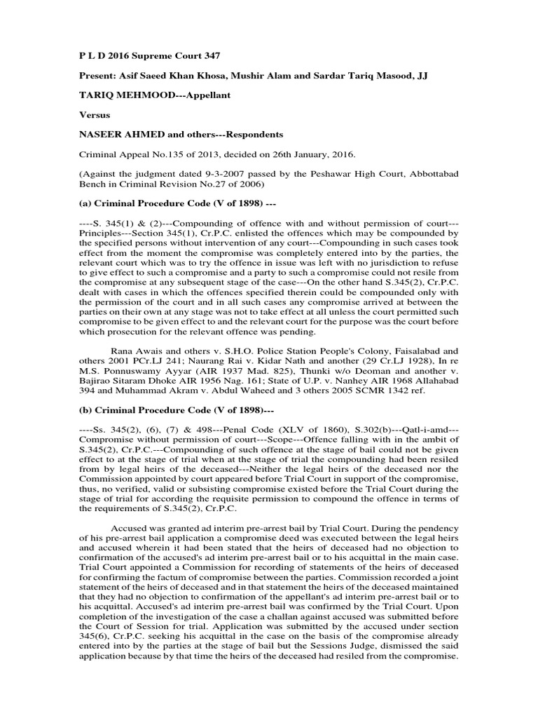 Compounding Offences in Criminal Trials | PDF | Bail | Appeal