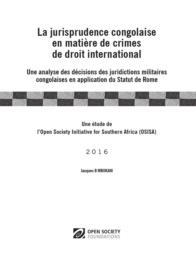Jurisprudence pénale en RDC 2016 | PDF | Crimes | Crime et violence