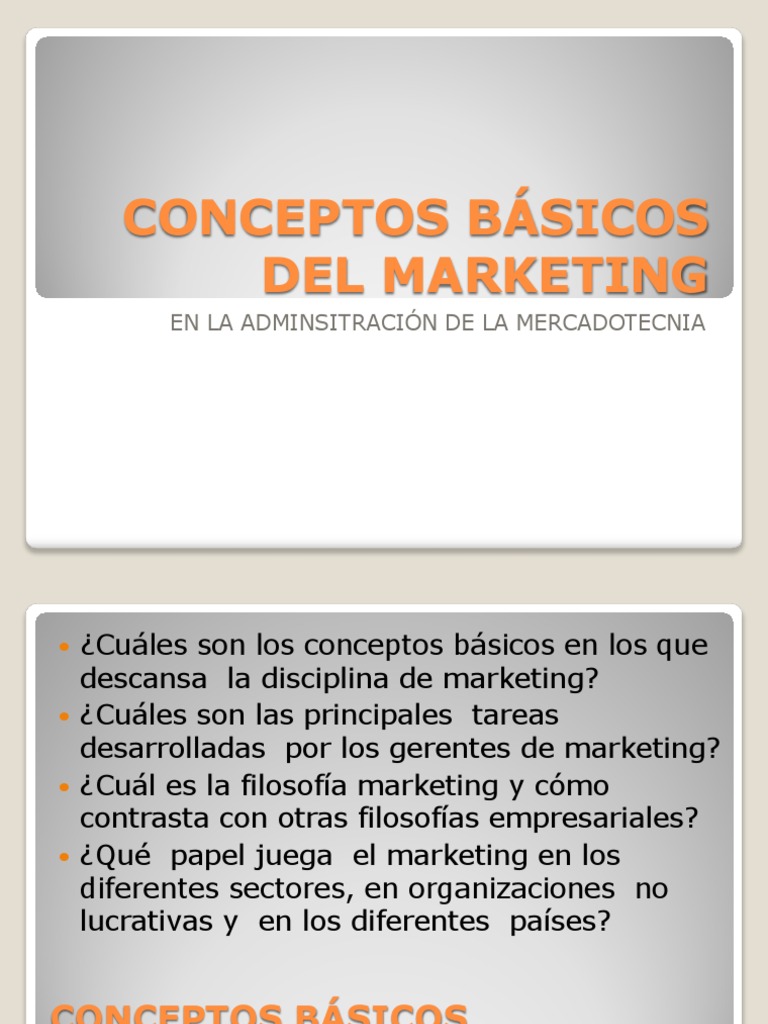 Conceptos Básicos de Marketing | PDF | Marketing | Producto (Negocio)