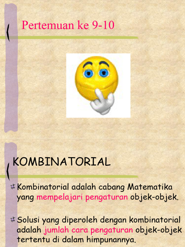 Definisi dan Contoh Kombinatorial | PDF | Metode & Bahan Ajar