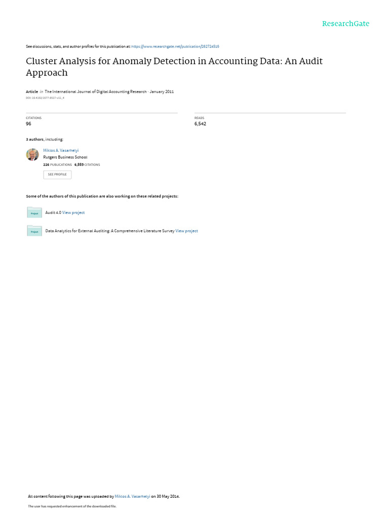 Cluster Analysis For Anomaly Detection in Accounting Data: An Audit ...