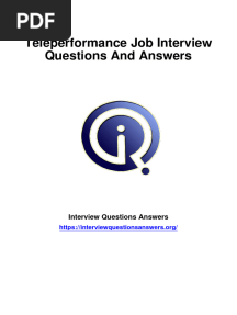 Teleperformance Interview Questions Answers Guide