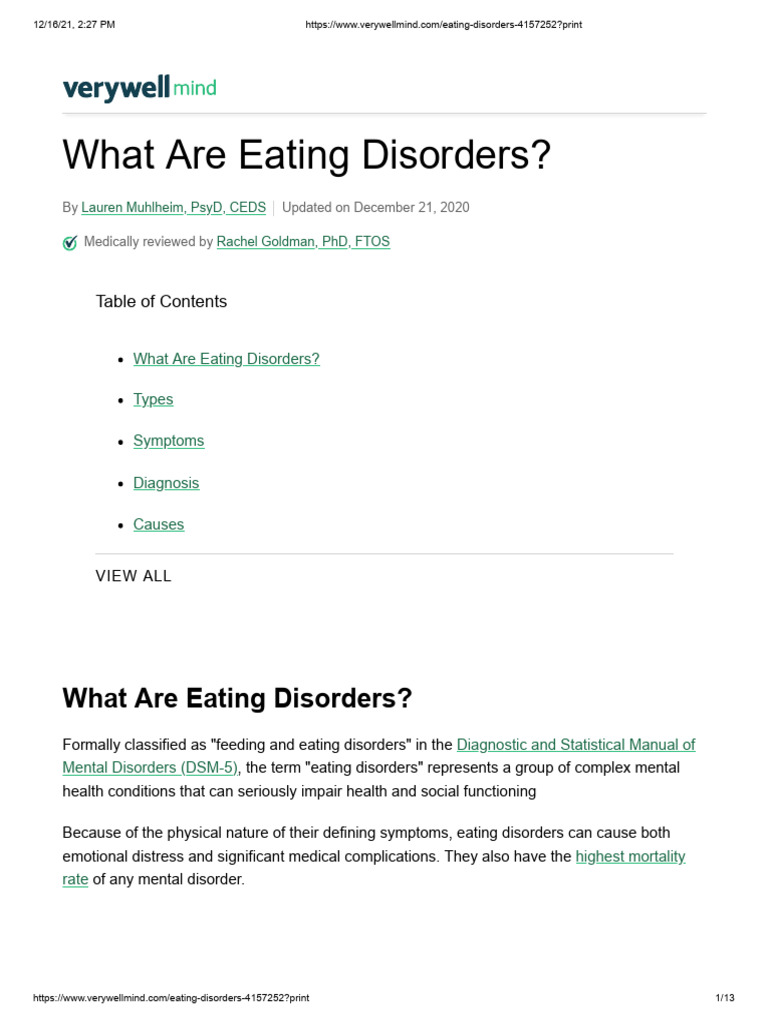301 Notes For Unit-4 - 2 | PDF | Eating Disorder | Mental Disorder