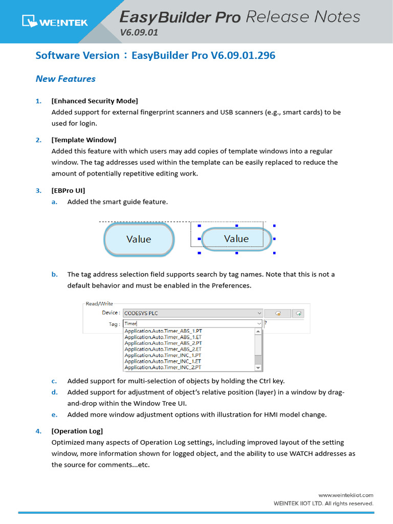 EasyBuilder Pro V6.09.01 Features Update | PDF | Business | Technology ...