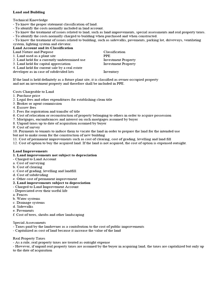 Land And Building And Machinery Pdf Cost Expense