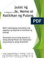 Memorandum Agenda at Katitikan NG Pulong