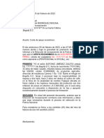 Carta de Apoyo Económico