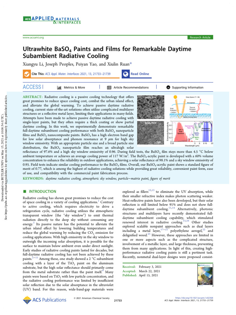 Pintura de BaSO4 Refrigerante | PDF | Nanoparticle | Paint