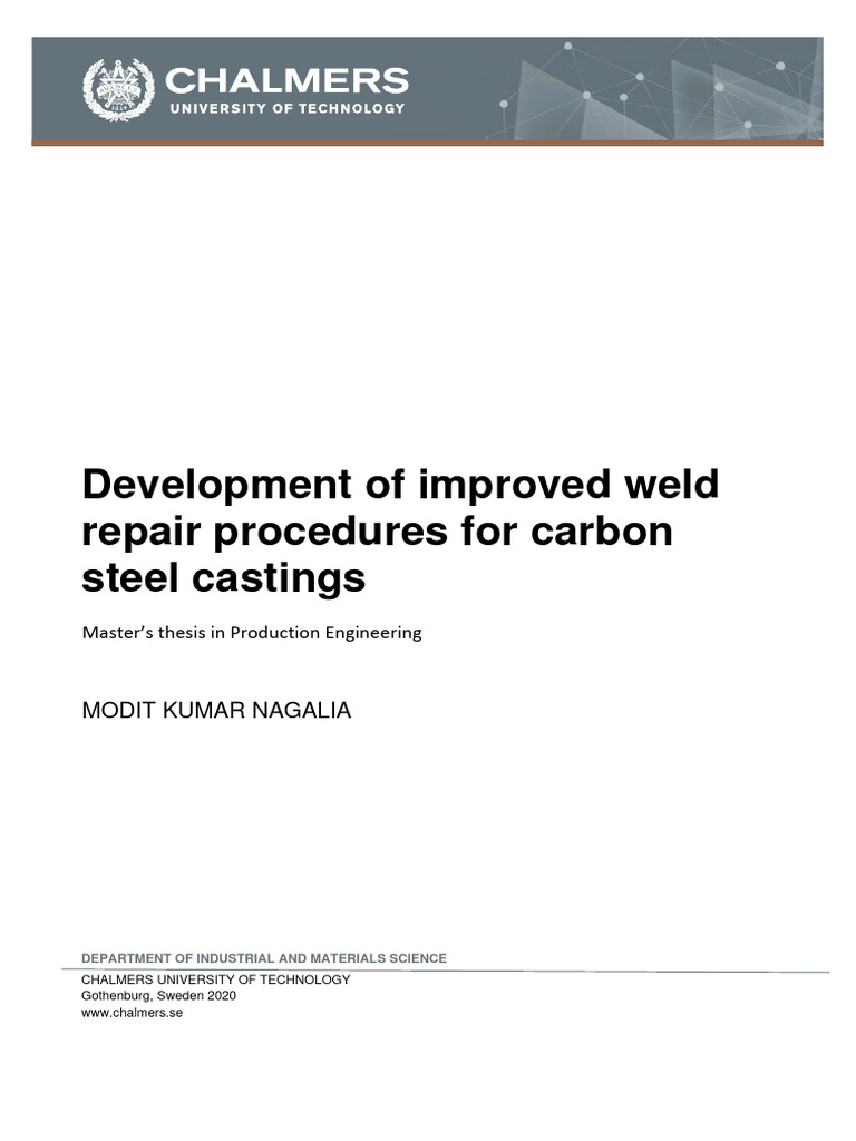 Development of Improved Weld Repair Procedures For Carbon Steel