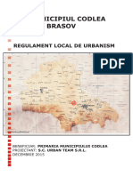 PUG Judetul Brasov Municipiul Codlea: Regulament Local de Urbanism