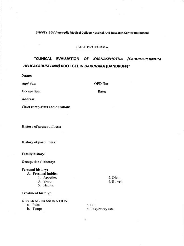 Case pro forma pdf health sciences health care