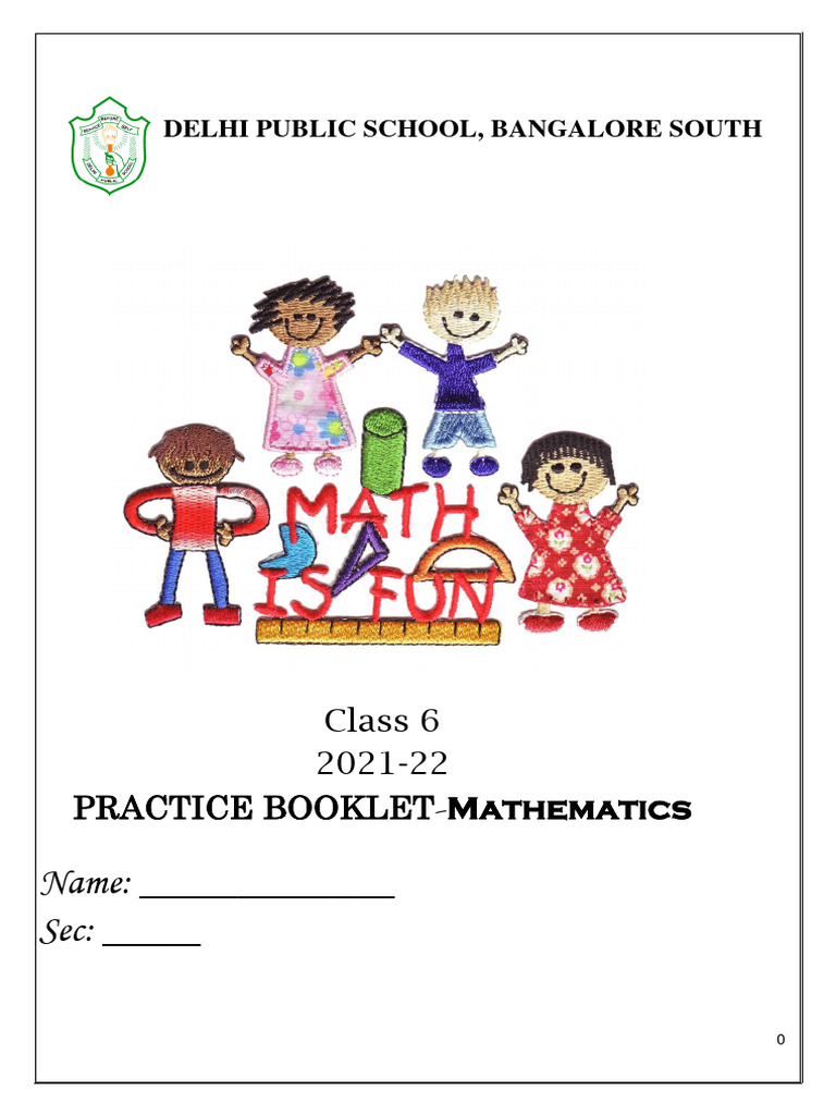 Class 6 Mathematics Practice Booklet | PDF | Triangle | Classical Geometry