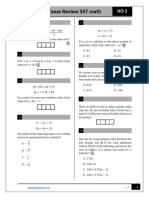 SAT HO 2 - Linear Equations and The Quadratic Equation