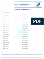 Algebraic Equations Workbook 1