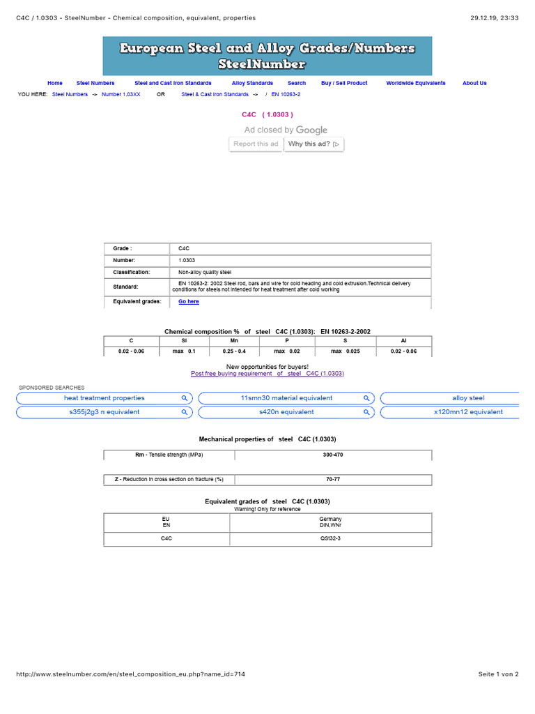C4C1.0303-SteelNumber-Chemicalcompositionequivalentproperties | PDF ...