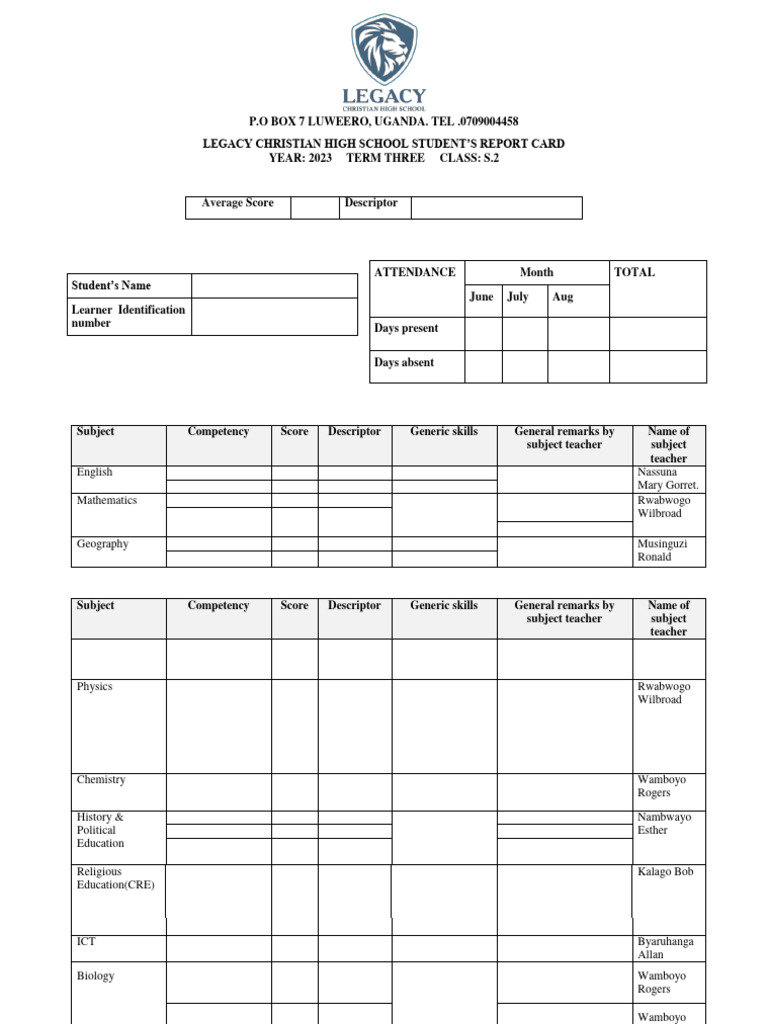 Term 3 Student Report Card 2023 | PDF | Learning | Educational Assessment