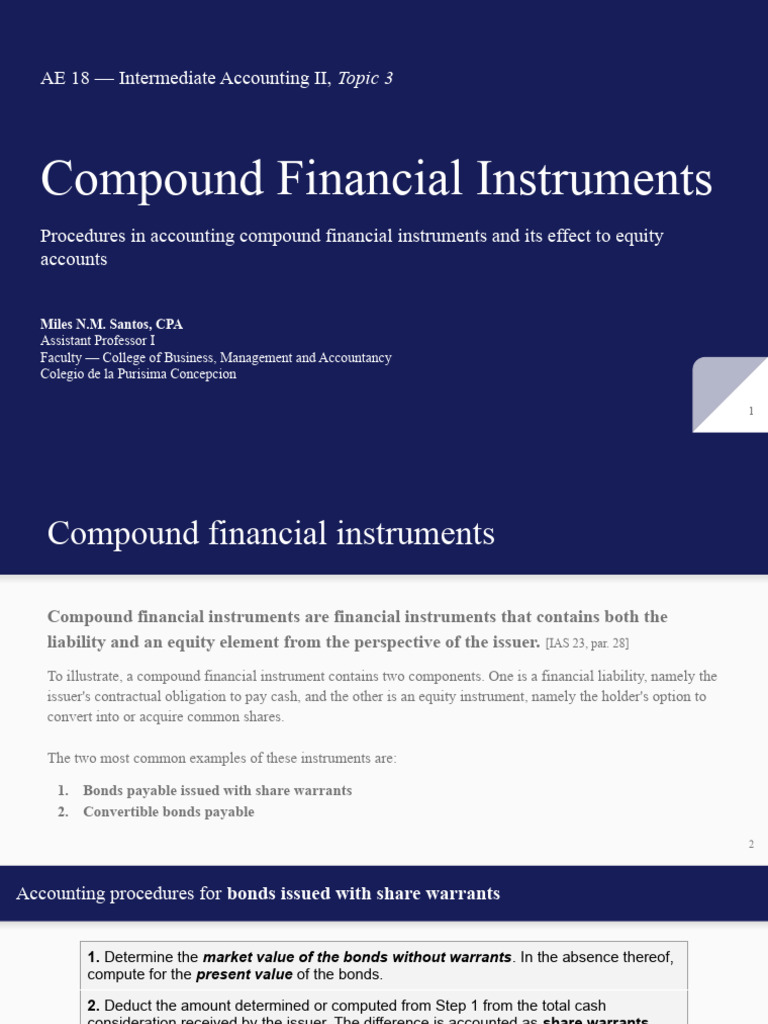 Compound Financial Instruments | PDF | Bonds (Finance) | Warrant (Finance)