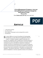 Au Cœur D'un Hébergement D'urgence - Vers Une Anatomie Politique de La Prise en