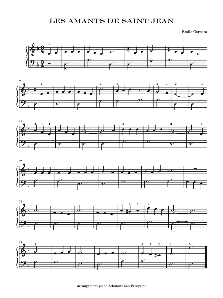 Partition pour Les Amants de Saint Jean | PDF | Musical Techniques