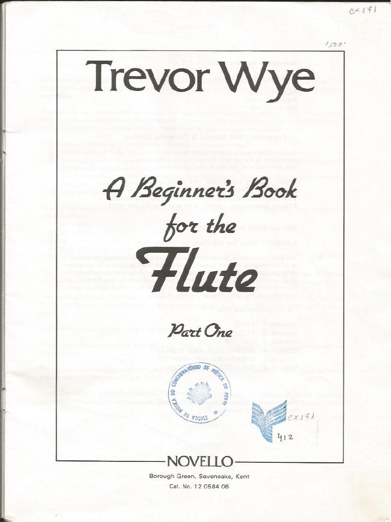 Trevor Wye a Beginners Book for the Flute Part 1 | PDF