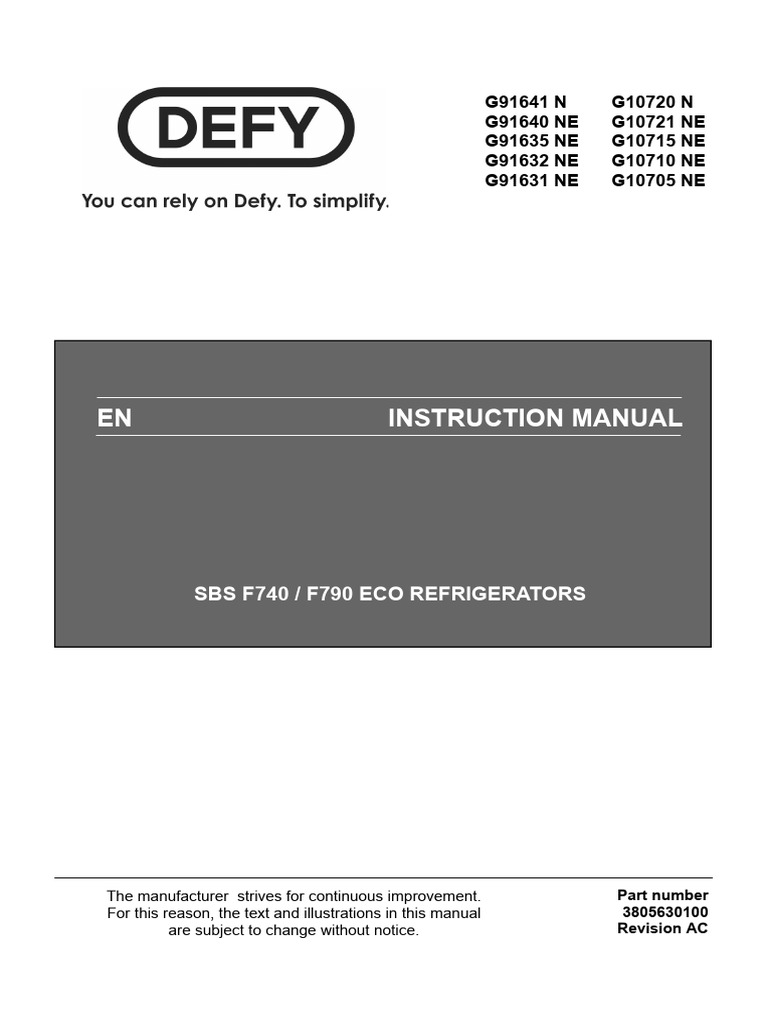 Defy Refrigerator Error Codes Guide | PDF