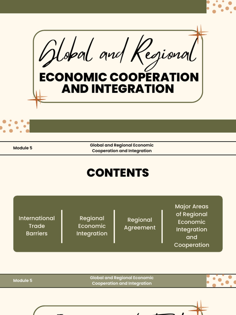 PPT5 - Global and Regional Economic Cooperation and Integration | PDF ...