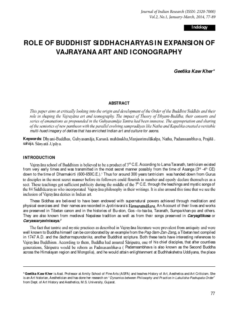 Buddhist Siddhacharyas and Vajrayana Art | PDF | Vajrayana | Tantra