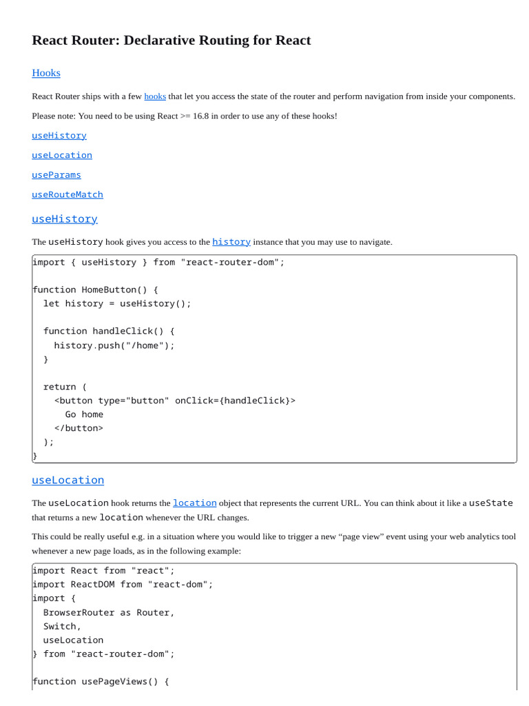 React Router Declarative Routing For React - Js | PDF | Web Server ...